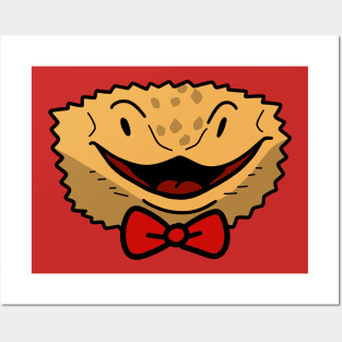 Bowtie Beared Dragon Face Posters and Art